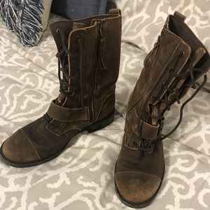 Ugg Marela Suede Combat Boots EUC